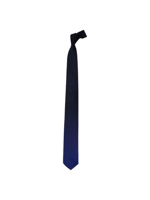 Blue Tie With Logo Embroidery In Silk Man