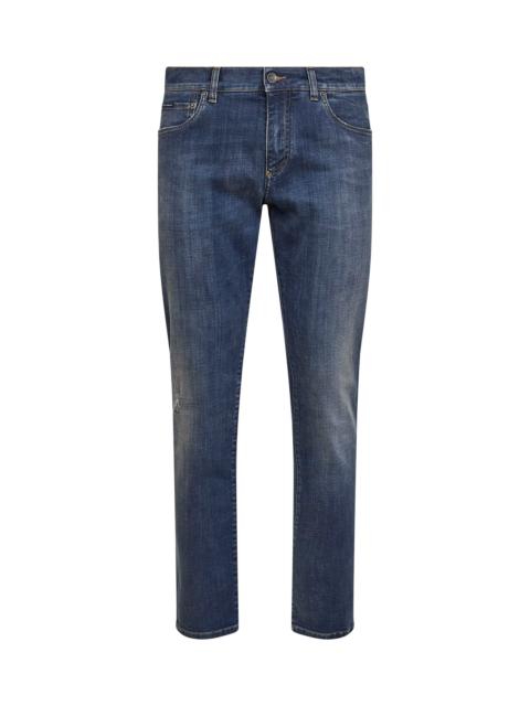 Dolce & Gabbana Dolce & Gabbana Men Blue Stretch Cotton Denim Slim Jeans