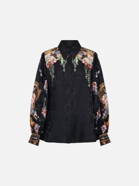 CURVED COLLAR BLOUSE