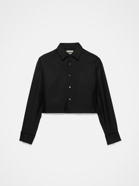 JW Anderson WOMENS CROPPED SILK TWILL SHIRT IN BLACK