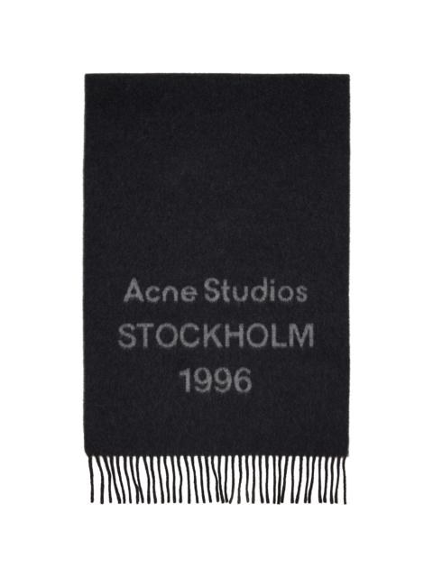 Acne Studios Black Wide Logo Scarf
