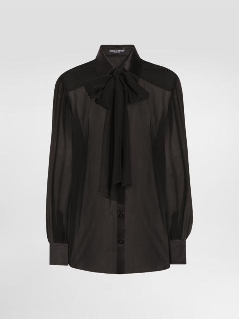Dolce & Gabbana Silk chiffon shirt with pussy-bow