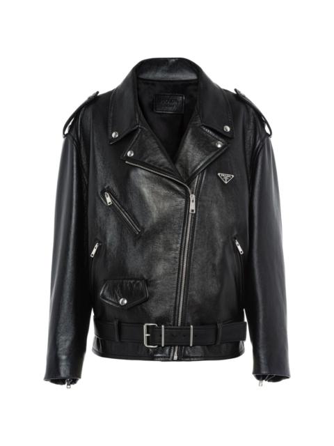 nappa-leather biker jacket