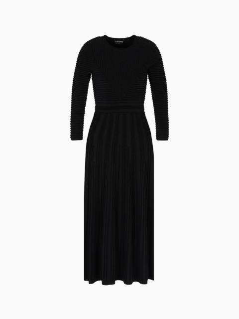 EMPORIO ARMANI LONG DRESS IN OTTOMAN CHENILLE