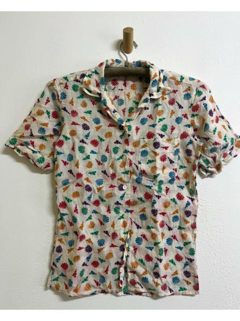 SAINT LAURENT Vintage YSL Open Collared Full Printed Hawaii Short Sleeve