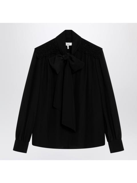Chloé Chloe Black Silk Blouse With Lavalliã¨Re Women