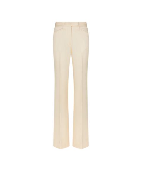 TOM FORD LUSTROUS BARATHEA SILK WOOL TAILORED TUXEDO WIDE LEG PANTS