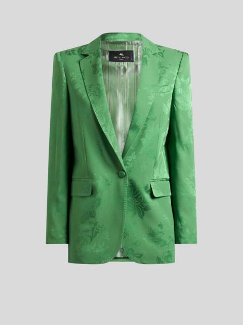 Etro SINGLE-BREASTED JACQUARD JACKET WITH FLORAL MOTIF