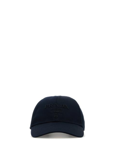 Prada Men Navy Blue Drill Baseball Cap