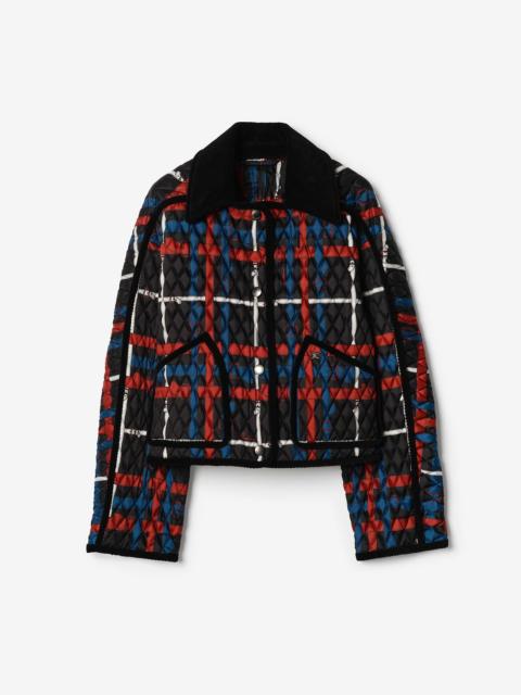 Burberry Cropped Belt Check Quilted Floriston Jacket