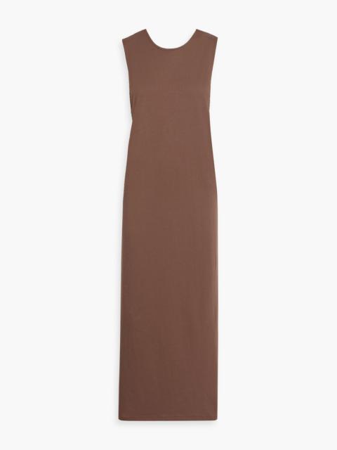 Loulou de Saison Rayna knotted Pima cotton-jersey midi dress