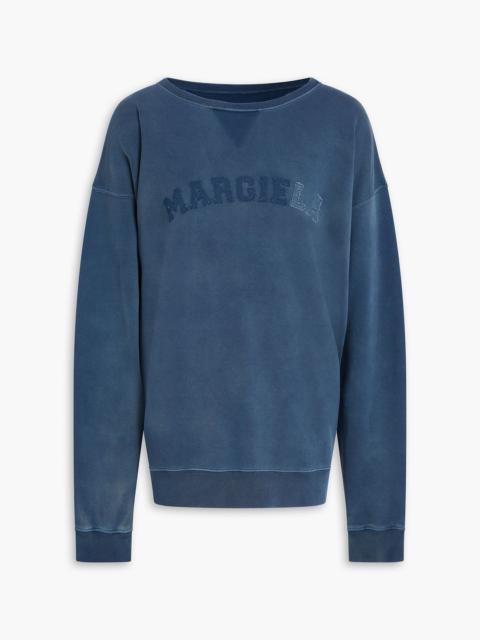 Maison Margiela Embroidered cotton-fleece sweatshirt