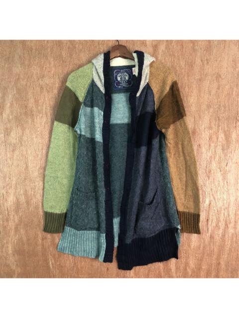 Other Designers Homespun Knitwear - Cube Sugar Multicolor Patchwork Knit Sweater Long Cardigan