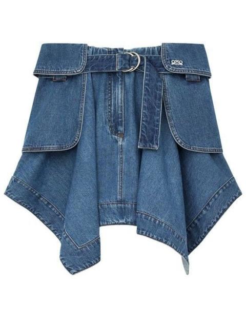 Loewe LOEWE Cargo Blue Denim Mini Skirt New & Authentic (Women's s