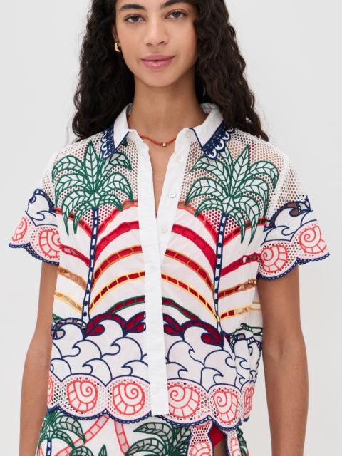 FARM RIO Tropical Graphic Richilieu Shirt