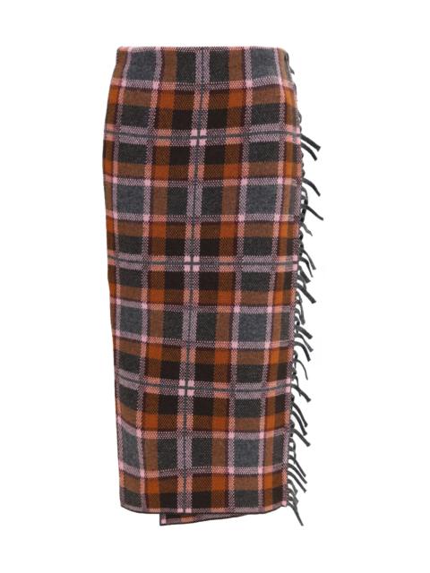 GUEST IN RESIDENCE Guest In Residence Women Tartan Fringed Wrap Skirt