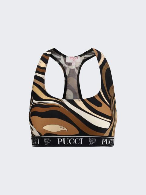 PUCCI Sports Bra Black And Gold