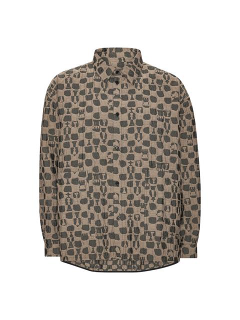 HENRIK VIBSKOV BIG SHIRT - BROWN BLACK CHESS