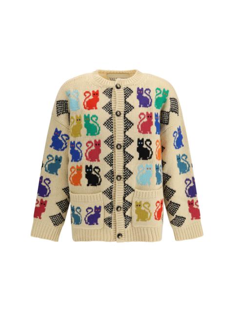 Valentino Valentino Cardigan With Le Chat De La Maison Jacquard Motif