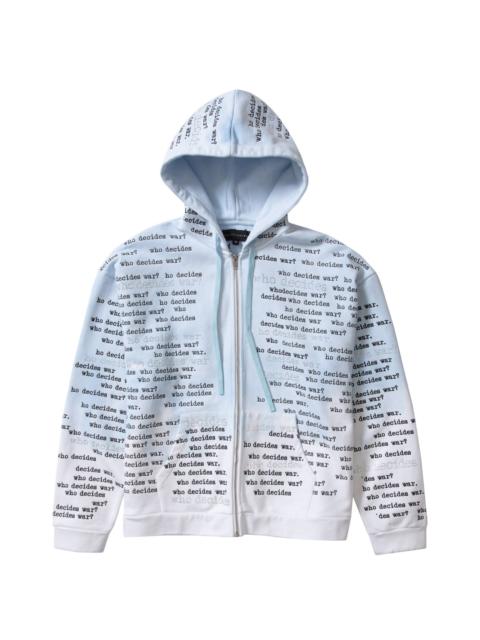 WHO DECIDES WAR WDW SCRIPTURE ZIPPER HOODIE