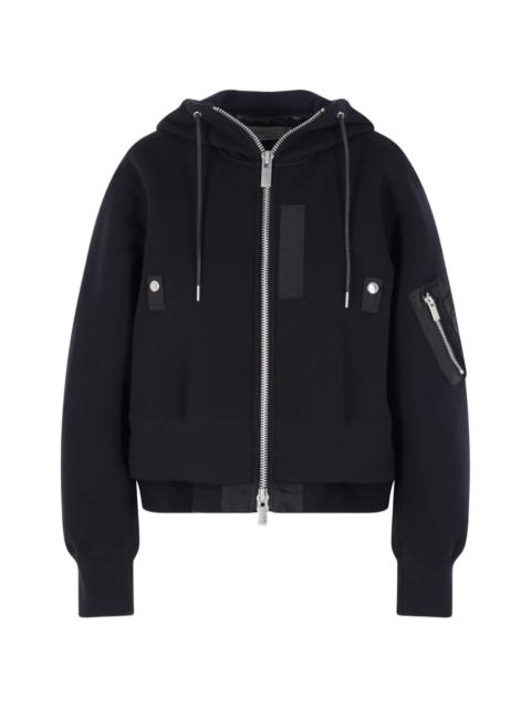 sacai Sacai Women Nylon And Cotton Hoodie