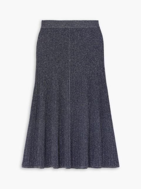 JOSEPH Pleated lurex midi skirt