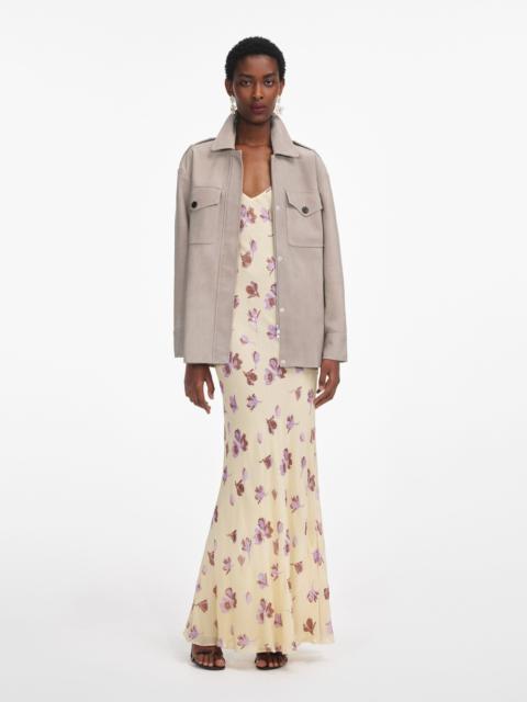 self-portrait Grey Suede Jacket