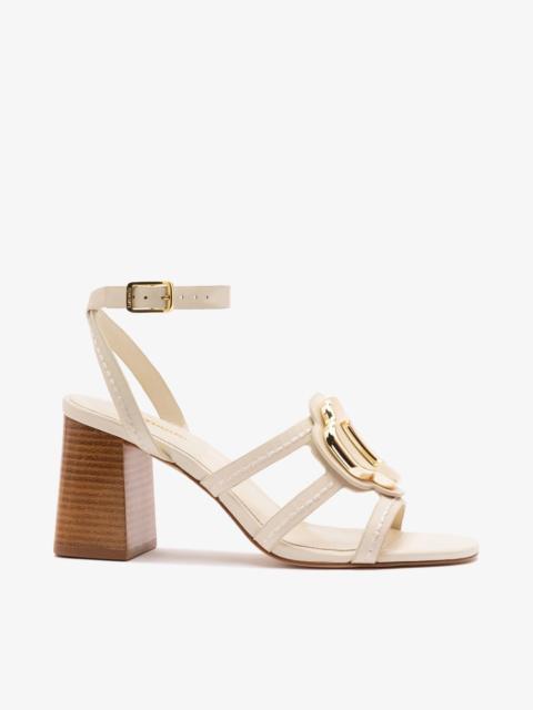 Larroudé Margherita Block Sandal Ivory Leather