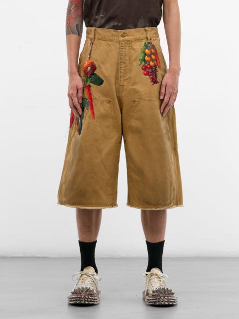 doublet Beige Fruit Embroidery Carpenter's Shorts