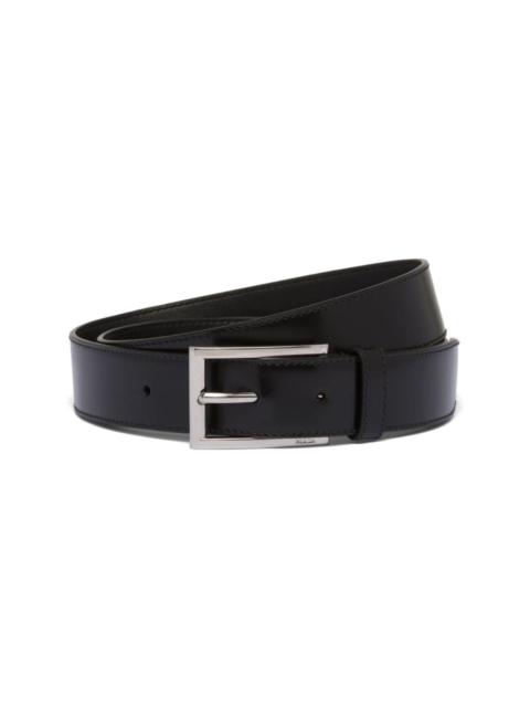 Prada engraved-logo buckle leather belt