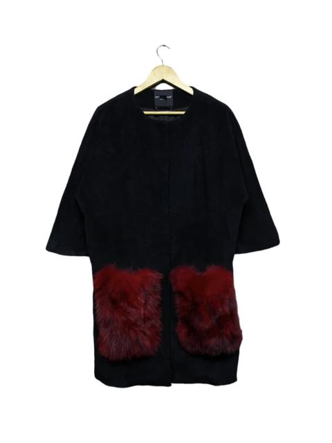 Authentic🔥Dolce & Gabana Long Coat With Mink Fur Over-Pocket