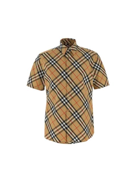 Burberry Burberry Check Beige Cotton Shirt New & Authentic (Men's siz