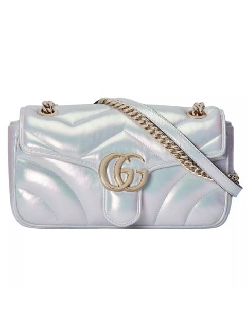 GUCCI GUCCI GG Marmont Med Blue Irid. Quilted Shldr Bag