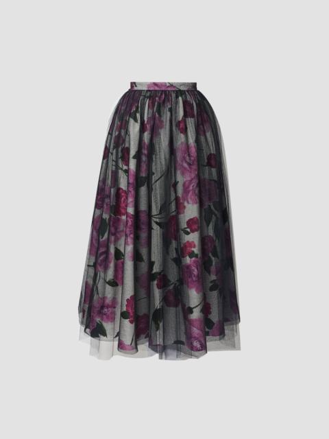 Erdem MIDI SKIRT WITH TULLE OVERLAY