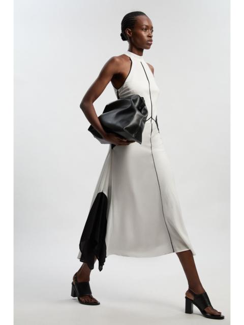 KAREN MILLEN Petite Colour Block Fluid Tencel Halter Neck Woven Maxi Dress
