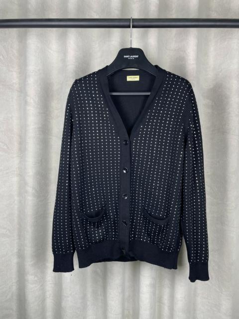 SAINT LAURENT Saint Laurent FW14 Rhinestone Wool Cardigan