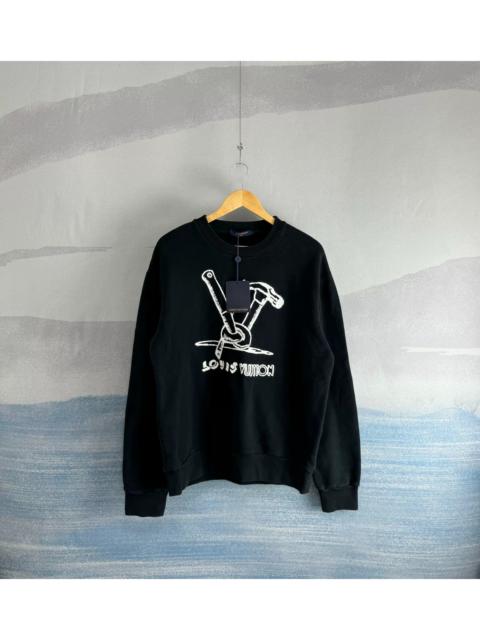 Louis Vuitton Louis Vuitton Black Sweatshirt with Tool Embroidery