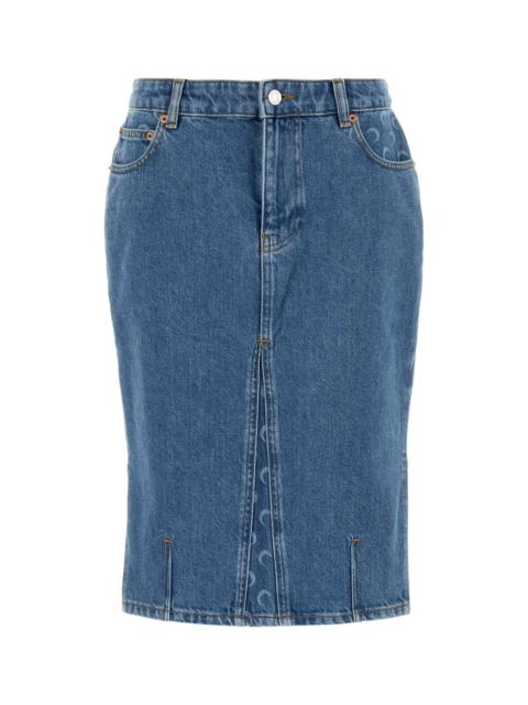 Marine Serre Marine Serre Women Denim Skirt