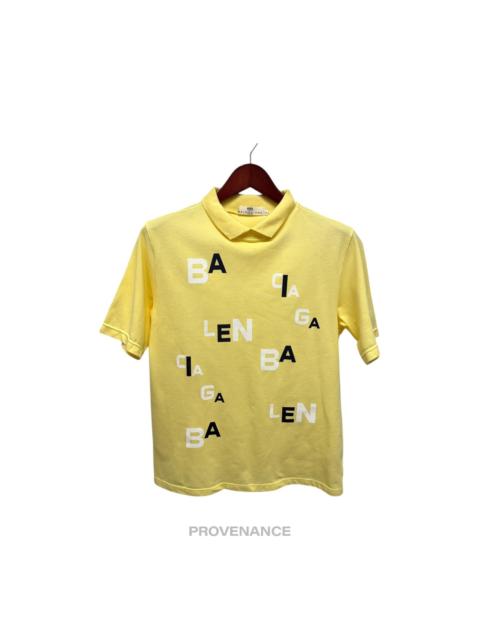 BALENCIAGA Balenciaga Letter Spellout Polo Shirt - Yellow Pique