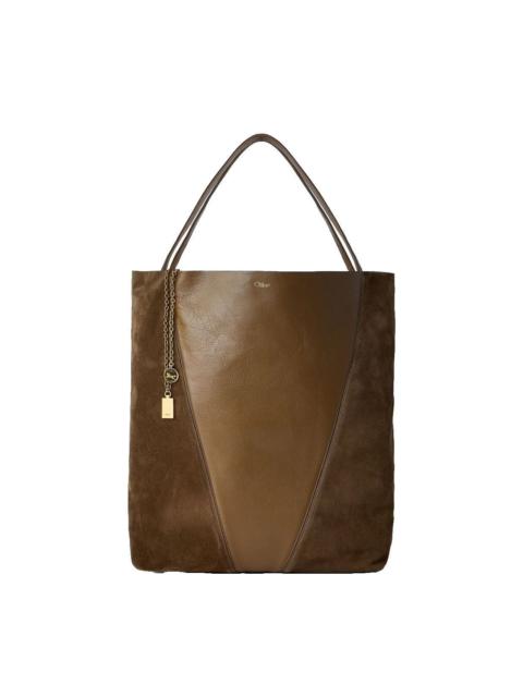 Chloé Chloe Large Spin Brown Suede Tote Bag New & Authentic
