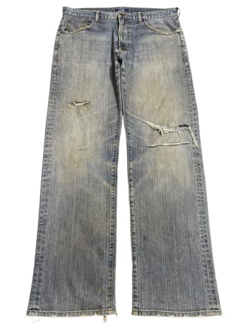 Other Designers Streetwear - Vintage Japanese Brand Blue Wash Distress Loose Jeans
