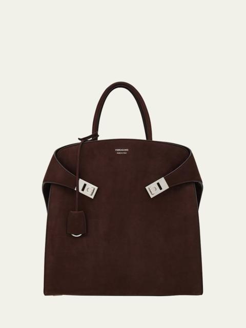 FERRAGAMO Men's Hug Leather Tote Bag