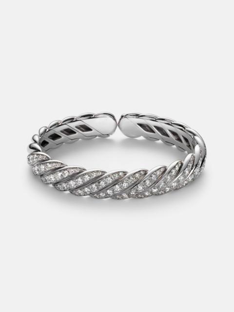 DAVID YURMAN Sculpted Cable Flex 18kt white gold bracelet with diamonds