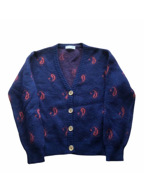 80’s Celine Paisley motif Wool Knitted Cardigan