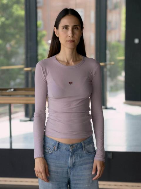 BASERANGE Heart Long Sleeve Tee - Fine Organic Cotton Rib