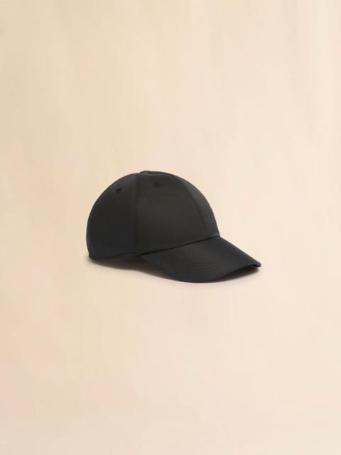 Marni BLACK TAFETTA BASEBALL CAP WITH MARNI MENDING