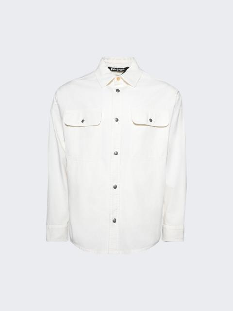 Palm Angels Monogram Embroidery Overshirt Off White