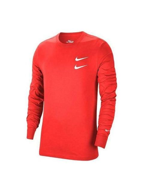 Nike Nike Sportswear Swoosh LS Tee Round Neck Long Sleeves US Edition Red CK2259-657