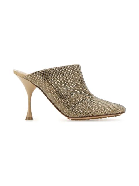 Bottega Veneta Embellished Suede Sparkle Dot Sock Mules