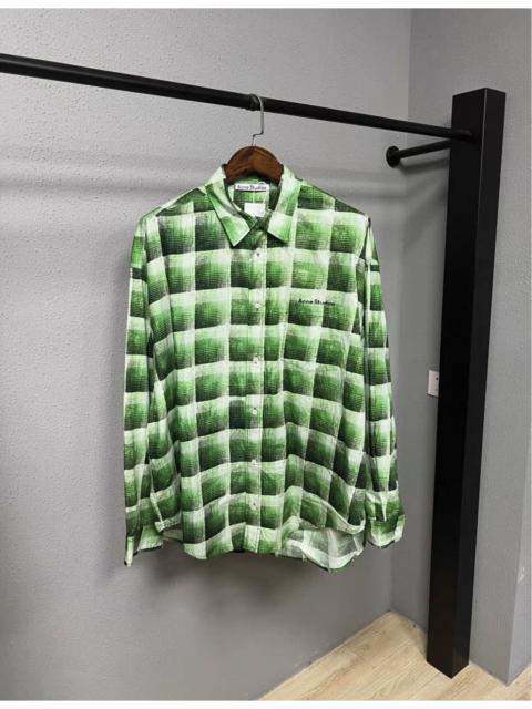 Acne Studios Acne Studios Check Pattern Green Shirt